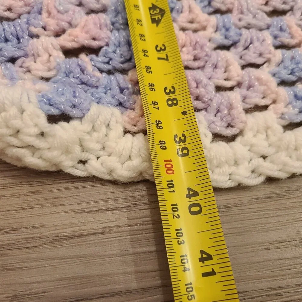 Crochet‎ Baby White Blanket Nursery Afghan Blanket Throw Couch 40 x 40 Handmade